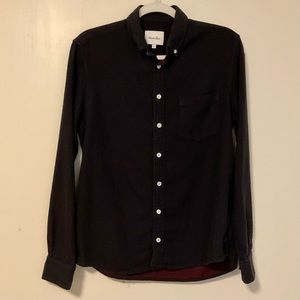 Steven Alan Pin Dot Cotton Casual Button Down Shirt Navy Blue Red